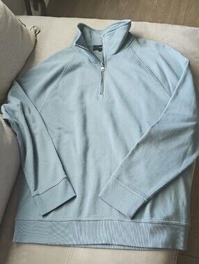 Vince Light Blue Quarter-Zip Pullover Sweater